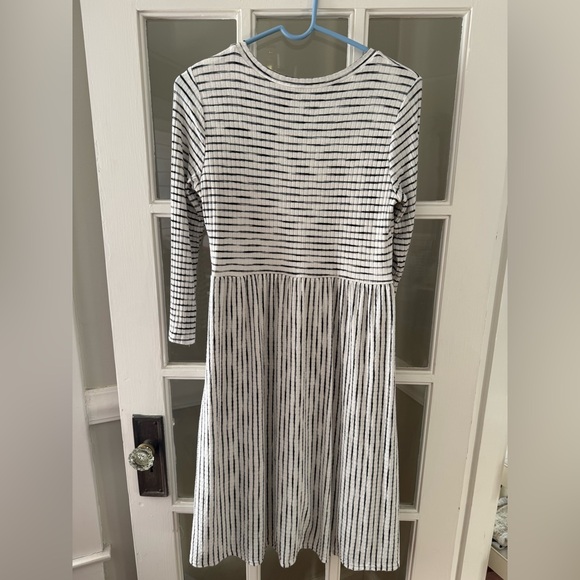 Pink Blush Like Love Ivory Ribbed Striped Maternity Midi Dress XL - Picture 8 of 9